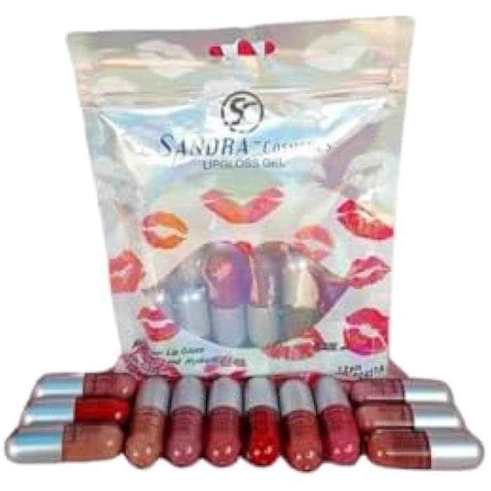 Sandra Colours Lip Gloss Set 12, Matte and Shiny Lip Gloss, Non-Stick Cup Liquid Lipstick, Professional Lip Makeup Gift - Image 1